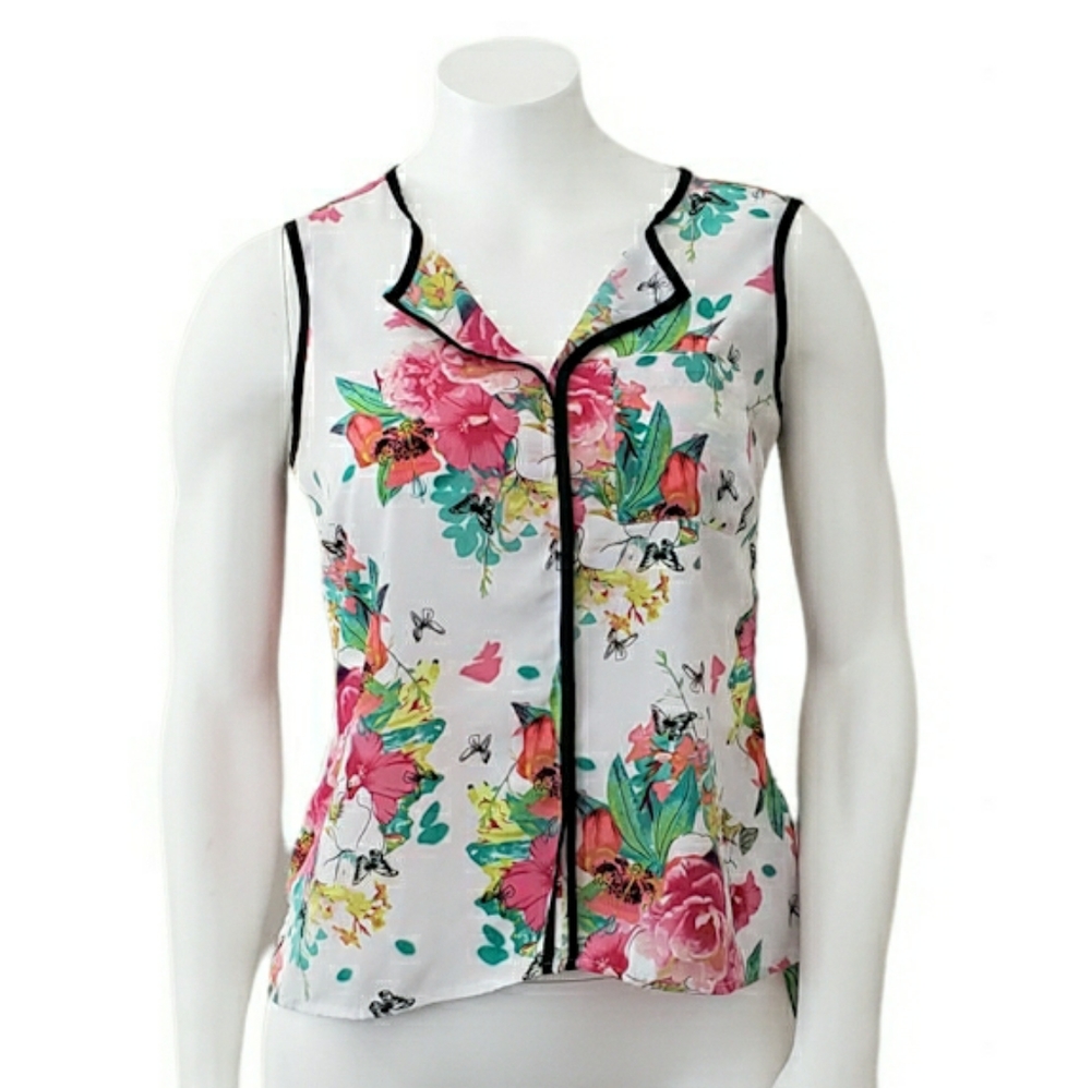 Style & Co Petite Sleeveless Floral Blouse
